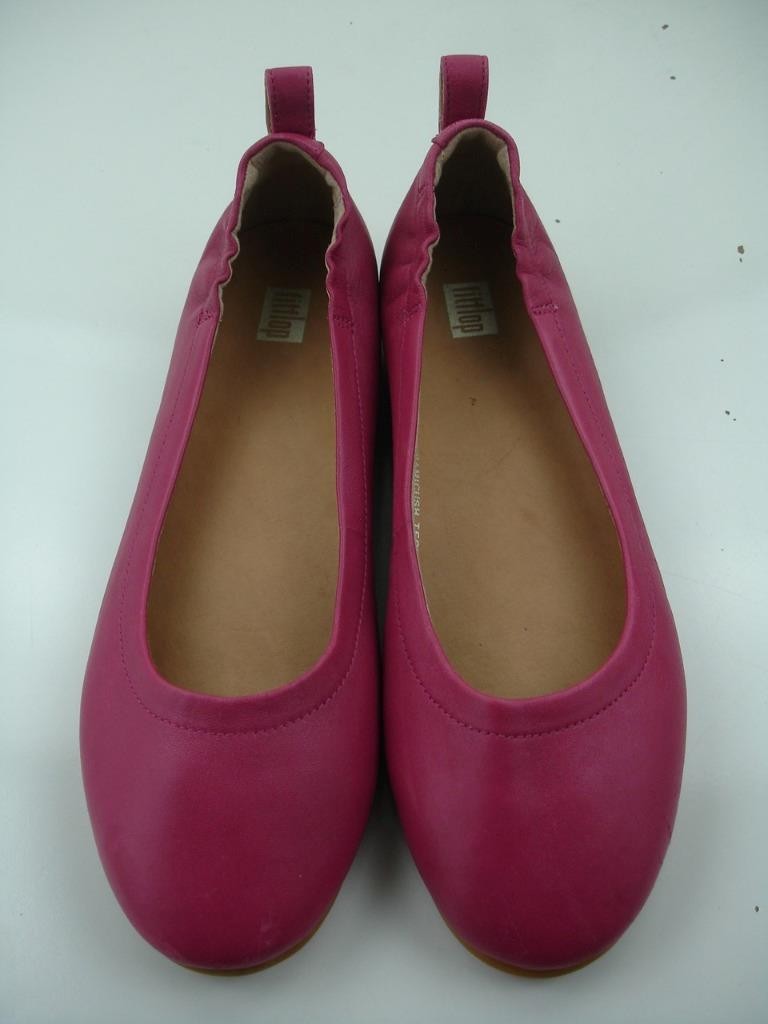 Women's 7.5 M Fitflop Allegro Ballerina Flats Shoes Pink Leather Ballet Slip-On image 9