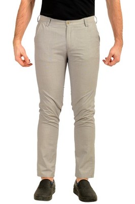 Hugo Boss Men's ''Rice1-W'' Gray Flat Front Casual Pants US 30R IT 46R