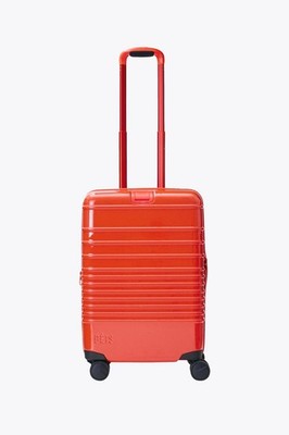 NWT Beis Regular Carry On Roller - Glossy Flame Orange. SOLD OUT!