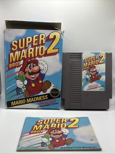 Super Mario Bros. 2 (Nintendo NES) Video Game With Box And Manual