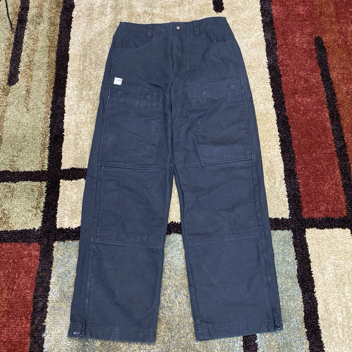 Vintage Y2K Nike Double Knee Canvas 32X32 Work Pants Faded Black