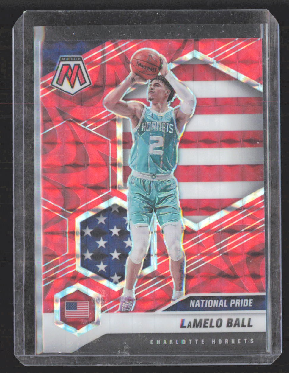 2020 Panini Mosaic Lamelo Ball Reactive Red Rookie #257 Hornets