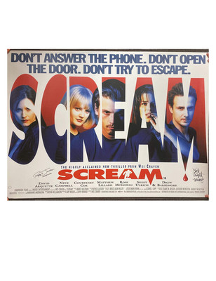 Scream Quad Poster signiert von David Arquette und Roger L Jackson