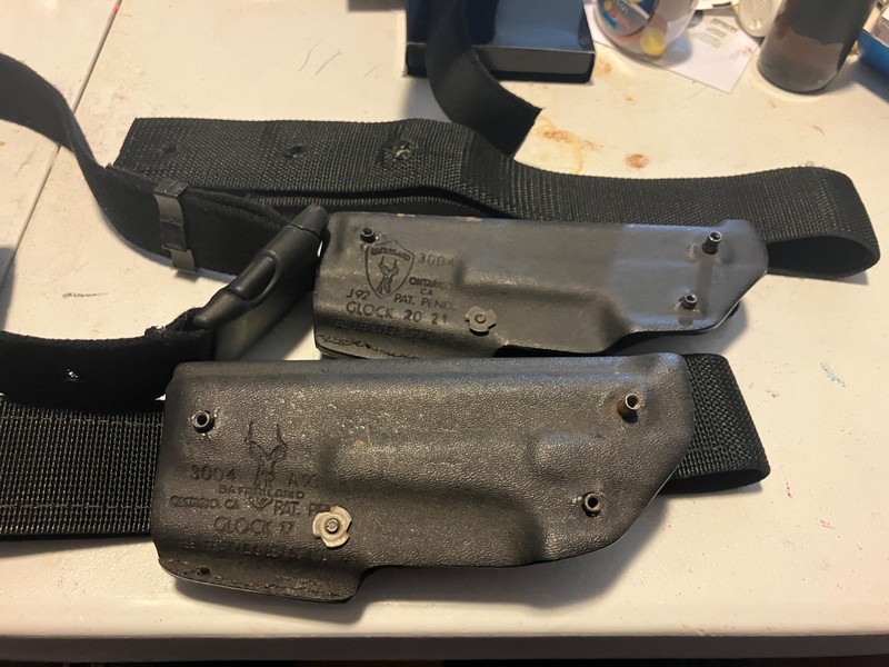 pair of incomplete Safariland RH 3004 holsters for Glock 20