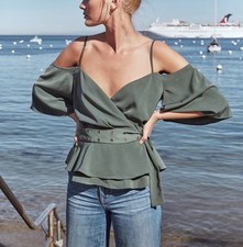 TJD Elegant Off-Shoulder Women's Blouse SMALL