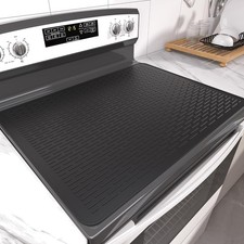 Heat Resistant Black Silicone Stove Cover: 28"x20" for Elegant Kitchens
