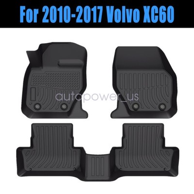For 2010 2011-2017 Volvo XC60 TPE Floor Mats Liners 3D Model Front & Rear 3PCS