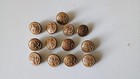 VTG 13+2 Waterbury Button Company Blazer 22mm 17mm Set Brass Kings Crown Rope — photo 2