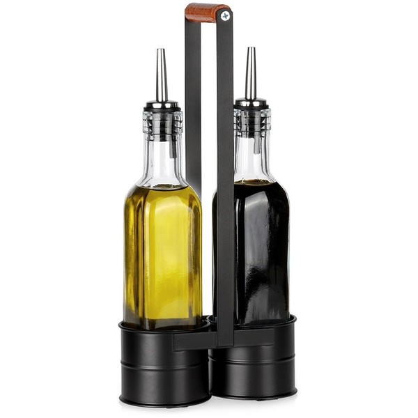 ÖL Essig Flaschen Set Spender ÖLflasche Essigflasche Glas StäNder 2Er Pack 250Ml-image