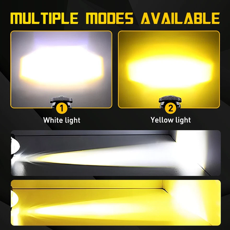 4X Foco LED para moto Faro antiniebla de conducción amarillo blanco Foto 4 de 4