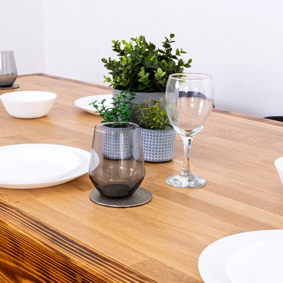 Butchers Block Dining Table with Reverse Trapezium Legs | Solid Oak - Image 3 of 4