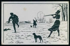 Art Deco silhouette Roaring Twenties glamour Hunting original old 1920s postcard