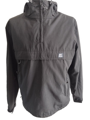 Vintage Industries Herren L Anorak Shooter Schwarz Outdoor Jacke Kapuze #