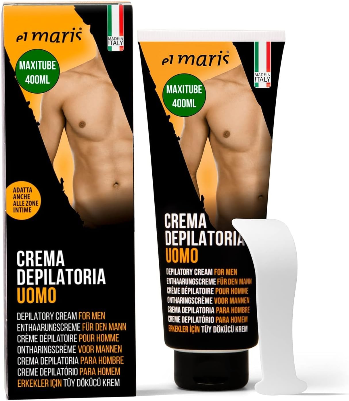 Crema Depilatoria Uomo Professionale 400ml Zone Intime e Corpo Rapid