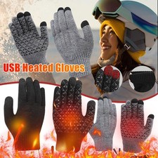 Heated Gloves Electric Rechargeable Battery Hand Warm Windproof Thermal Winter