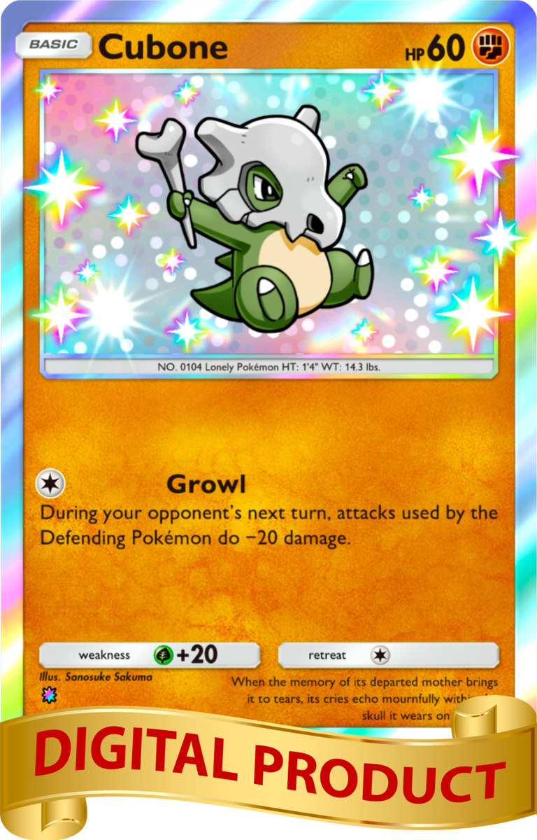 Pokemon Pocket TCG Card Game 1 Star Shiny Cubone Celestial Guardians DIGITAL