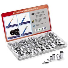 AIRIC 168 Pcs Wire Ferrules Kit 121/0 Gauge, Tinned Crimp Copper Ferrule Conn...