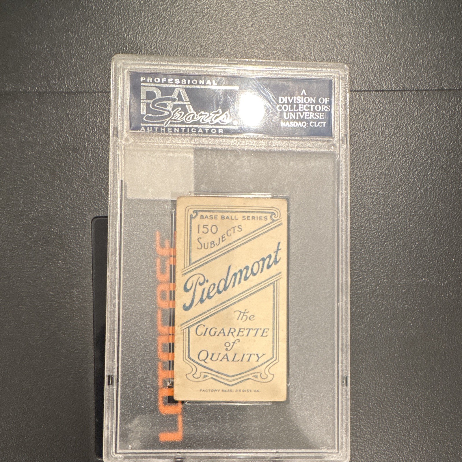 T206 Lou Criger Baseball Tobacco Card PSA 3 VG Piedmont Back—printing error RARE view 3