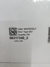 100 Whitefelt Envelopes, 5" x 7" With Adhesive Strip