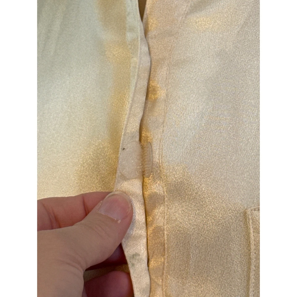 Oggee Lillie Rubin Vintage 70s White Satin Maxi Dress w/ Rope Belt 36 Bust - Image 3 of 4