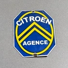 VINTAGE 12” CITROEN SALES SERVICE PORCELAIN SIGN CAR GAS OIL MOTORCYCLE