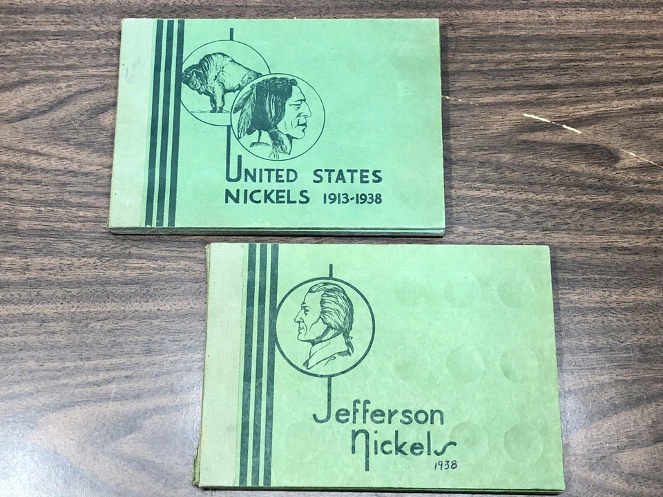 Libros completos Jefferson y parte Buffalo Nickel Wayte plata 1923 1934 1938 1950 Foto 2 de 4