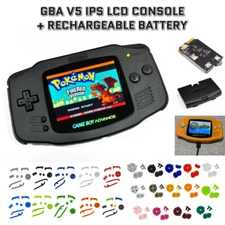 Nintendo Game Boy Advance GBA V5 IPS LCD BLACK System USB-C Rechargeable Battery