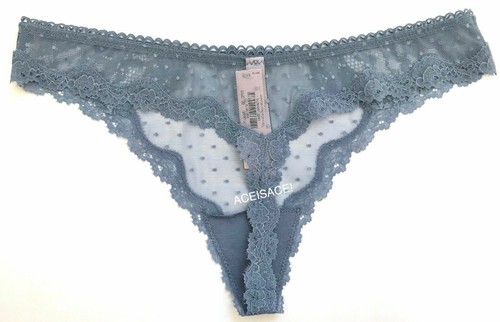 NWT*VICTORIA'S SECRET POLKA DOT MESH**LACE-TRIM THONG PANTY*Various Sizes*Colors - Picture 19 of 25