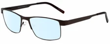 Gotham Style 11 Mens Rectangular Designer Blue Light Blocking Glasses Brown 59mm