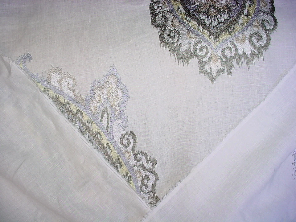 3-1/4 года Kravet 3824 Marbao льняной белый шалфей вышитый пейсли полупрозрачная линия - Изображение 4 из 4