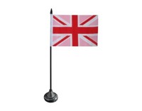 Tischflagge GroßBritannien Union Jack Pink Britische Gay Tischfahne 10X15Cm