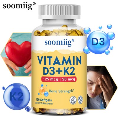 Vitamin D3+K2 capsules--strengthen bones, enhance immunity, and support mood