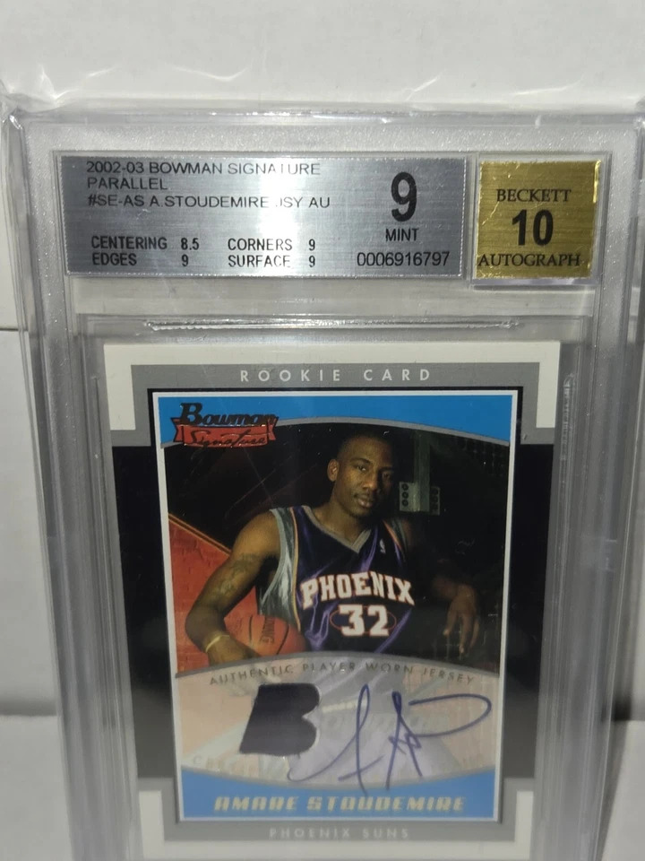 2002-03 Bowman Signature Autograph Parallel AMARE STOUDEMIRE Rc Auto BGS 9 Mint - Image 2 of 3