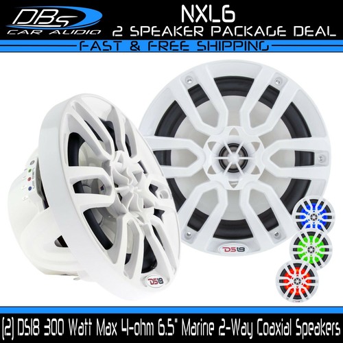 2 DS18 NXL6 6.5" White Marine Speakers UTV Boat Jet Ski Powersport 2Way Coaxial 663593063861 eBay