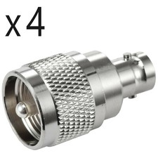 4 Pack Lot UHF PL-259 Male to BNC Female RF Radio Antenna Coax Adapter Converter