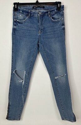 Zara Jeans Women s 8 Trafaluc Denim Collection Skinny Stretch Distressed Blue