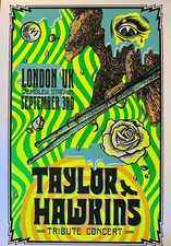 FOO FIGHTERS TAYLOR HAWKINS VERY RARE AP AUTOGRAPH CONCERT POSTER #40/125