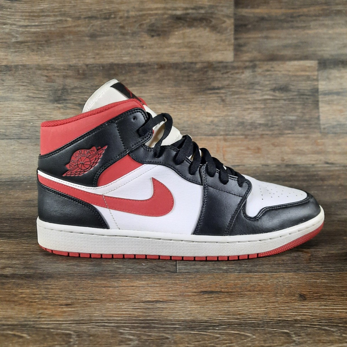 Nike Air Jordan 1 Mid Metallic Gym Red Black White Men's Shoe Size