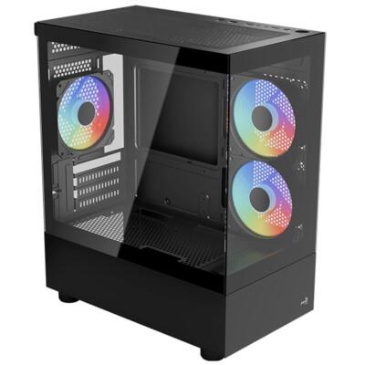 AeroCool Viewport Midi-Tower RGB-Lüfter Micro-ATX Mini-ITX Temperglas Schwarz