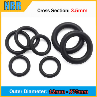 3.5mm Cross Section Nitrile Rubber O-Ring Seals 120°C OD 12-370mm Oil Resistant