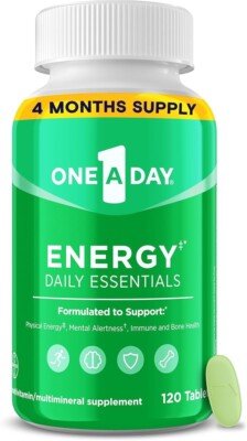 One A Day Energy Daily Essentials Multivitamin, 120 Count (Pack of 1) 
