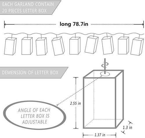 Letter Light Box String Christmas Light String 78.7in 20LED Glow in The Dark DIY - 第 8/8 張圖片