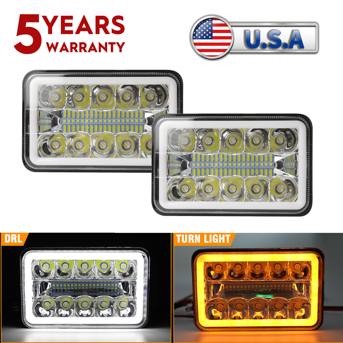PAIR LED Headlight for John Deere 5045D 5045E 5055D 5055E 5065E 5065M TL6420 US