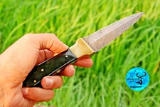 HANDMADE FORGED DAMASCUS STEEL BLADE THROWING DAGGER BOOT HUNTING KNIFE 954