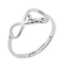 Infinite Love Ring Silver Stainless Steel Inf...