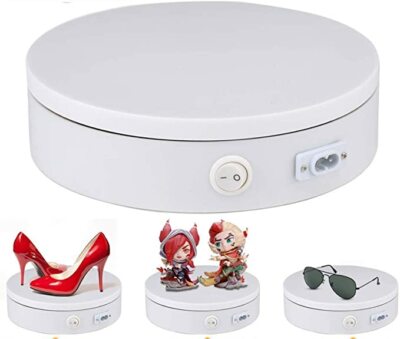 Merchandise 8in Display, Automatic Rotating Turntable for Photo,  50lb capacity
