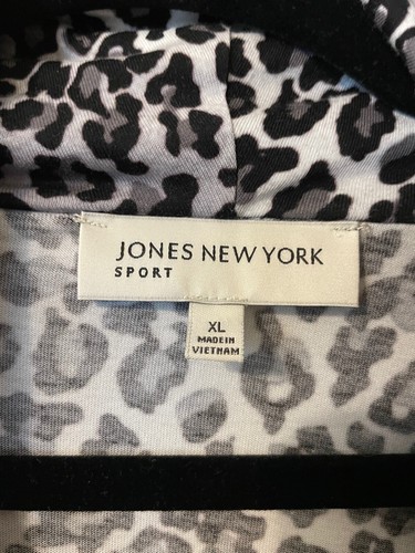 JONES NY "Sport" popular animal pattern cowl neck long sleeve tunic top XL - Picture 4 of 9