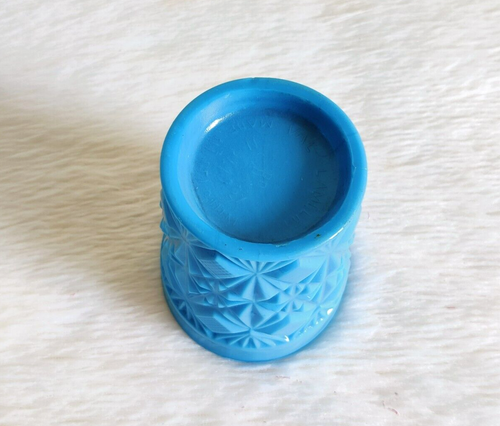 Antique Val St Lambert Milky Blue Glass Tumbler Belgium Old Collectible GL364 - Picture 7 of 8