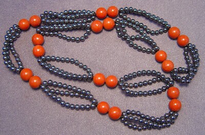 28''  Natural Hematite & Jasper 3-Row Necklace Classic