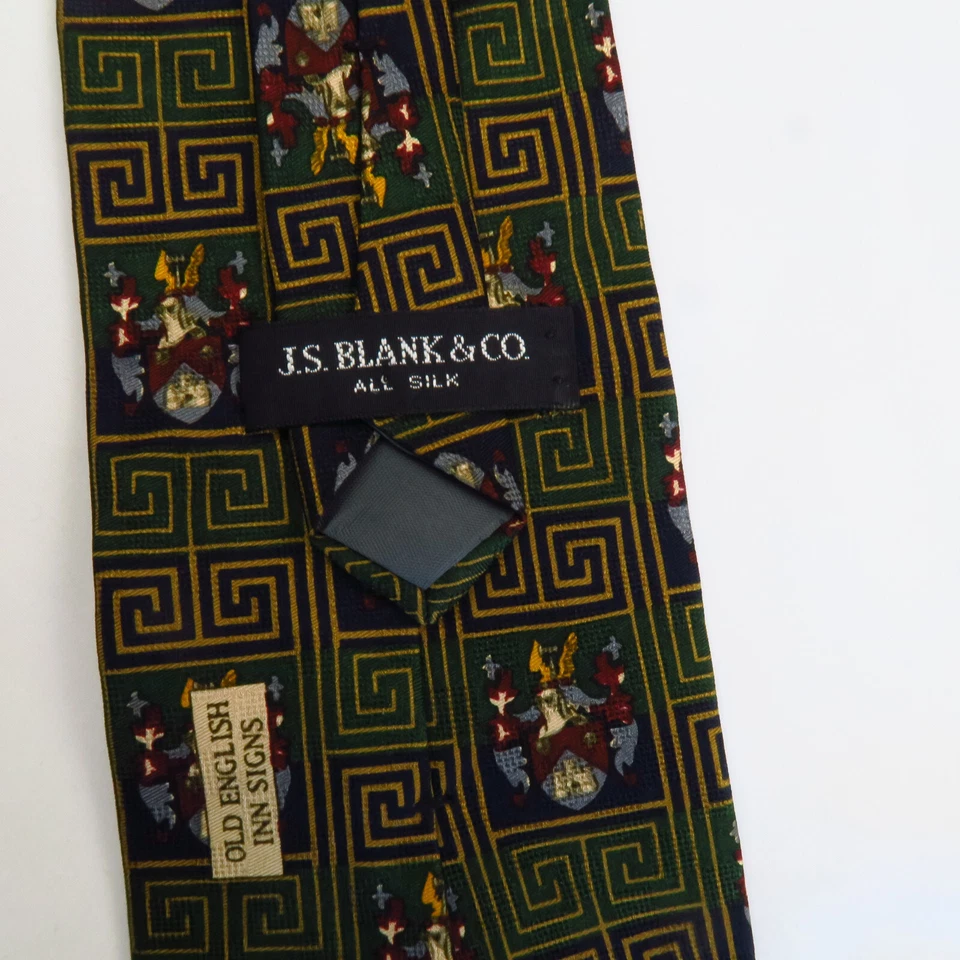 Corbata para el cuello J S Blank & Co Old English Inn Signs diseño clásico para hombre 57x4 verde Foto 3 de 4